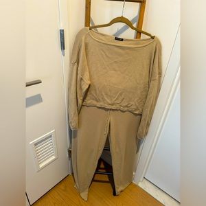 Tan knit loungewear set